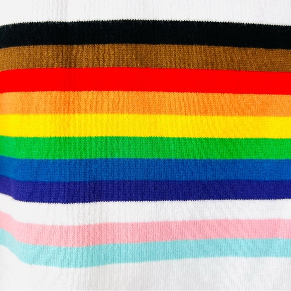 Vans White Rainbow Pride Knit Crew Checkerboard LGBT Limited Edition Shirt - Picture 5 of 10